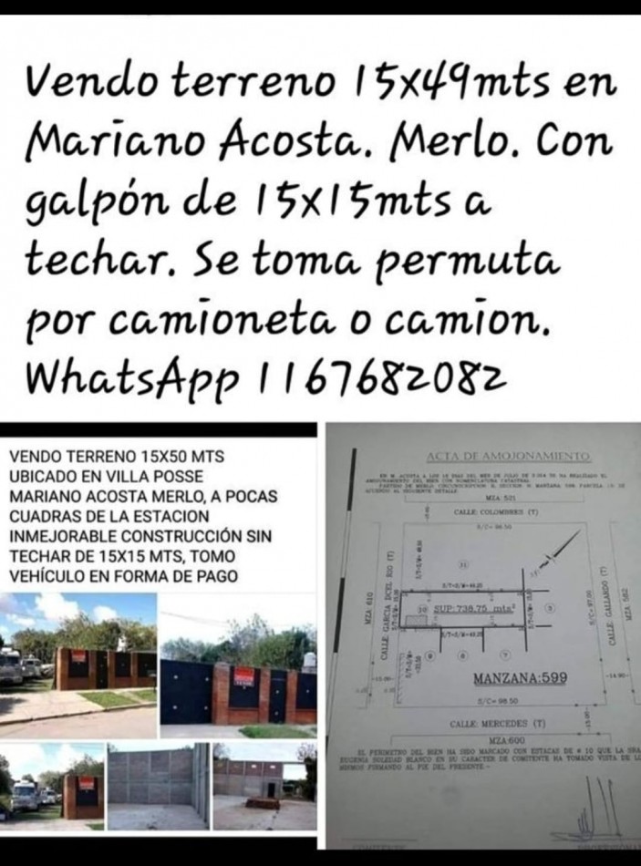 Terreno en Mariano Acosta